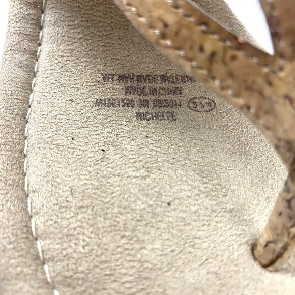 Duck Head Women's Tan Slip-On Cork Dressy Open Toe Wedge Sandals 3" Heal SZ 9.5 - Picture 8 of 13